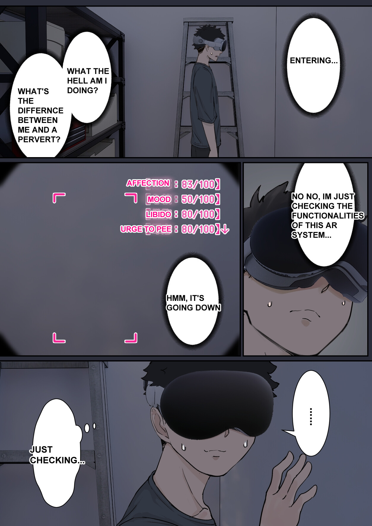 Hentai Manga Comic-My AR glasses can see various stats about my foster sister!?-Read-16